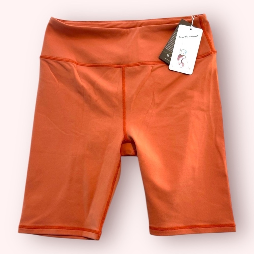 Citta X Kayla Wang Athletic Bike Shorts Autumn Sunset Orange Long Women's M NWT